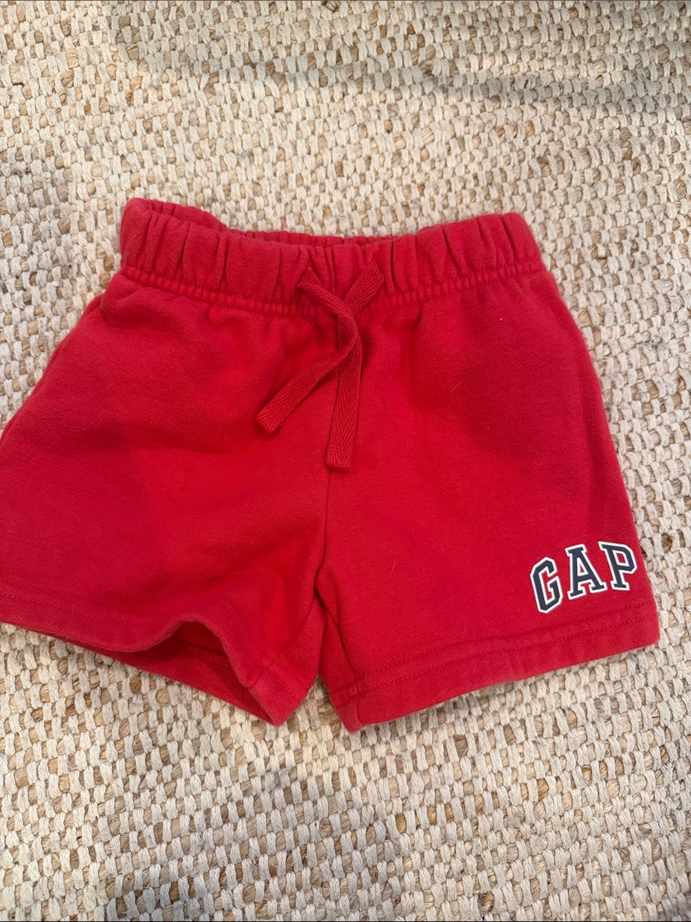 GAP Bright Red Kids Fleece Drawstring Shorts
